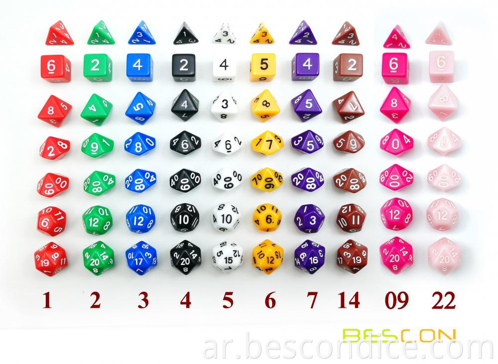 Solid Polyhedral Rpg Dnd Dice Set